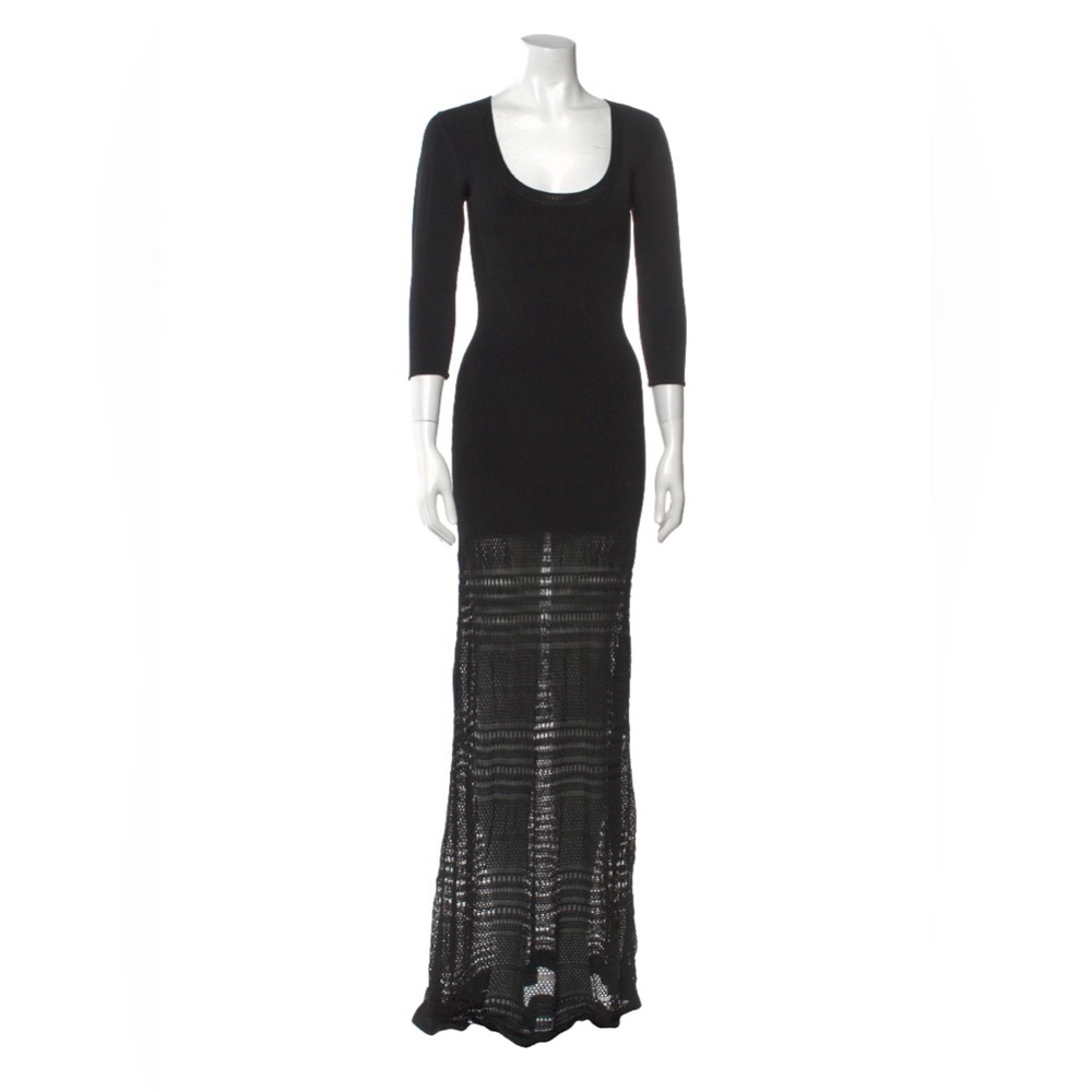 Scoop neck, sheer mesh, Zac Posen dress